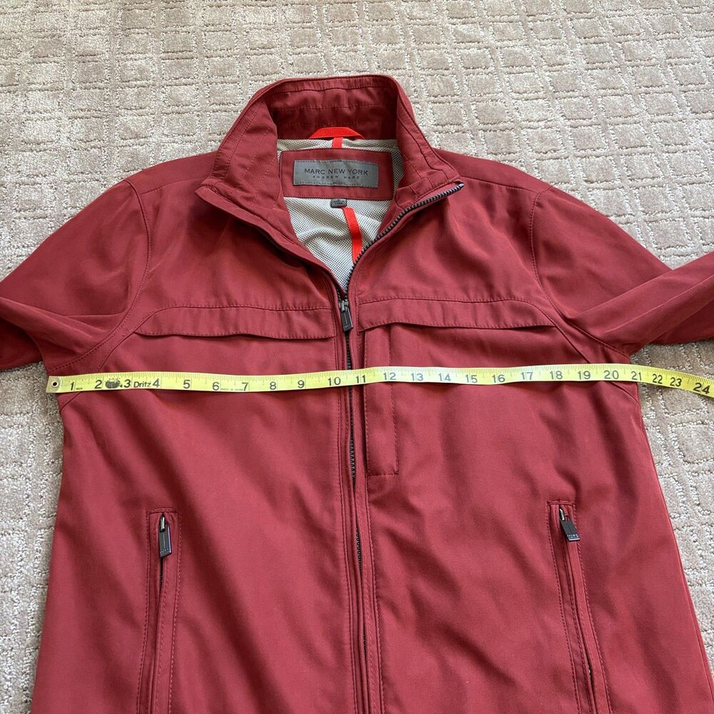 Marc New York Nylon Jacket Mens Small Burnt Red Full Zip Classic Outdoor Pockets - Picture 8 of 9